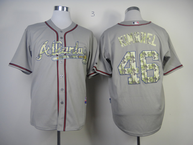 Men Atlanta Braves #46 Kimbrel Grey Camo MLB Jerseys
